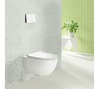 Geberit Acanto WC Komplettset mit Duofix Sigma WC Element und Sigma 70 Betätigungsplatte, WC mit TurboFlush und WC-Sitz, weiß