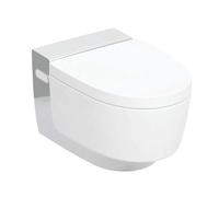 Geberit AquaClean - Bidet électronique Mera Classic avec céramique, suspendu, TurboFlush, SoftClosing, KeraTect, blanc/chrome brillant 146.200.21.1