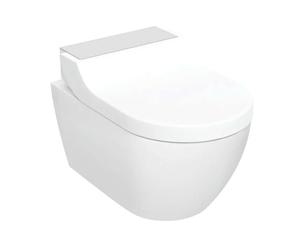 Geberit AquaClean - Bidet électronique Tuma Comfort avec céramique, suspendu, TurboFlush, SoftClosing, KeraTect, inox brossé 146.290.FW.1
