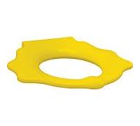 Geberit Bambini anneau de siège de toilette 573372000 avec fonction de support, design tortue, jaune signalisation