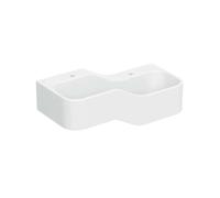 Geberit Bambini - Double-lavabo pour enfants, 90x39 cm, à droite, sans trop-plein, 2 trous pour robinetterie, blanc alpin 502.974.00.1