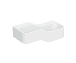 Geberit Bambini - Double-lavabo pour enfants, 90x39 cm, à droite, sans trop-plein, sans trou pour robinetterie, blanc alpin 502.974.00.2