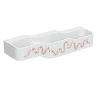 Geberit Bambini jeu et lavabo, L:140cm, 3 places de lavage, bassin plus profond à droite, sans trop-plein, 502976FY2, Couleur: blanc alpin / Décor : rouge carmin - orange / Sans trou de Hanhn - CM