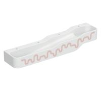 Geberit Bambini jeu et lavabo, L:180cm, 4 places de lavage, bassin plus bas à gauche, sans trop-plein, 502.977.FY.1, Couleur: blanc alpin / Décor : rouge carmin - orange / Trou de Hanhn à gauche et à