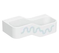 Geberit Bambini jeu et lavabo, L:90cm, 2 places de lavage, bassin plus profond à droite, sans trop-plein, 502.974.SX.2, Couleur: blanc alpin / décor : bleu océan - bleu clair / sans trou de lapin