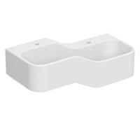 Geberit Bambini - Double-lavabo pour enfants, 90x39 cm, à droite, sans trop-plein, 2 trous pour robinetterie, blanc alpin 502.974.00.1