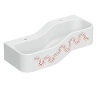 Geberit Bambini jeu et lavabo, largeur:90cm, 2 places de lavage, bassin plus profond à gauche, sans trop-plein, 502.973.FY.1, Couleur: blanc alpin / Décor : rouge carmin - orange / Trou de Hanhn à gau