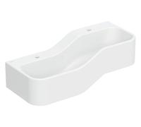 Geberit Bambini - Double-lavabo pour enfants, 90x39 cm, à gauche, sans trop-plein, 2 trous pour robinetterie, blanc alpin 502.973.00.1