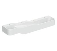 Geberit Bambini paysage de jeu et de lavage, L:180cm, 4 places de lavage, bassin plus profond à droite, sans trop-plein, 502.978.00.1, Couleur: blanc alpin / sans décor / Hanhnloch à gauche et à droit