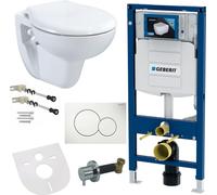Geberit : Bidet de propreté, modèle mural, pour WC, blanc, élément de montage mural, plaque de couvercle à fermeture douce, modèle AC90L