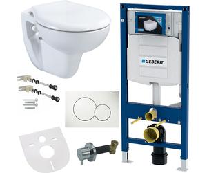 Geberit : Bidet de propreté, modèle mural, pour WC, blanc, élément de montage mural, plaque de couvercle à fermeture douce, modèle AC90L