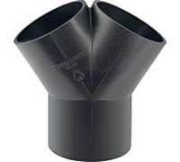 Geberit Branche de pantalon Pe 363465161 DN 56/56, 2x30 degrés, PE-HD