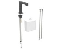 Geberit Brenta - Commande électronique de chasse d'eau, pour eau froide, alimentation par pile, easy to clean, noir mat 116.174.14.1