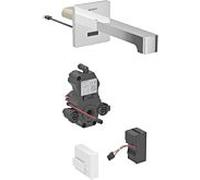 Geberit Brenta infrarouge mitigeur lavabo 116272211 montage mural, alimentation secteur, boîtier de mitigeur lavabo , chromé brillant, avec mélangeur, 17cm