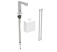 Robinetterie de lavabo Geberit Brenta, saillie 195mm, avec mélangeur, fonctionnement en générateur, avec boîtier de fonction AP, 116176SN1, Couleur: Aspect inox/brossÃ©, revÃªtement easy-to-clean - CM