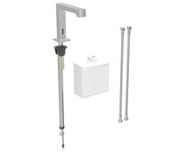 Geberit Brenta - Mitigeur de lavabo thermostatique électronique, alimentation par pile, easy to clean, inox brossé 116.178.SN.1
