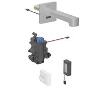 Geberit Brenta - Mitigeur de lavabo thermostatique électronique encastré, alimentation secteur, easy to clean, inox brossé 116.278.SN.1