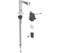 Geberit Brenta mitigeur lavabo infrarouge 116197211 avec mitigeur thermostatique, installation sur pied, fonctionnement sur secteur, boîtier de fonction dissimulé, chromé brillant