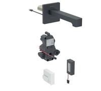 Geberit Brenta - Robinet de lavabo électronique encastré, alimentation par pile, easy to clean, noir mat 116.273.14.1