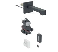 Geberit Brenta - Robinet de lavabo électronique encastré, alimentation par pile, easy to clean, noir mat 116.293.14.1