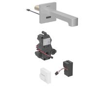 Geberit Brenta - Robinet de lavabo électronique encastré, alimentation secteur, easy to clean, inox brossé 116.271.SN.1