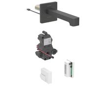 Geberit Brenta - Robinet de lavabo électronique encastré, alimenté par générateur, easy to clean, noir mat 116.295.14.1
