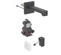 Geberit Brenta - Robinet de lavabo électronique encastré, pour eau froide, alimentation secteur, easy to clean, noir mat 116.271.14.1