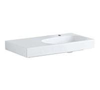 Geberit Citterio lavabo 500549011 90x50cm, trou robinetterie à droite, sans trop-plein, étagère à gauche, KeraTect / blanc