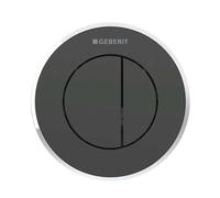 Geberit - Commande à distance de chasse d'eau type 10, 2 actions, pour réservoir de chasse encastré 8 cm, noir / chrome brillant 116.056.KM.1