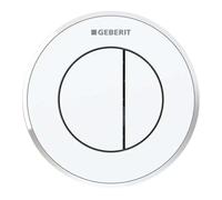Geberit - Commande à distance de chasse d'eau type 10, 2 actions, pour réservoir de chasse encastré 8 cm, blanc / chrome brillant 116.056.KJ.1