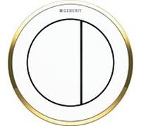 Geberit contrôle WC Typ 10 116057KK1 pneumatique, double chasse, Meubles , plastique, blanc / plaqué or