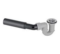 Geberit d52 Geberit receveur de douche 150058001 Sans couvercle de drain, avec coude de raccordement, pour receveur de douche sans trop-plein