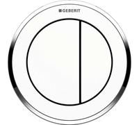 Geberit - Déclenchement à distance type 10, pneumatique, pour rinçage double touche, blanc / chrome brillant 116.055.KJ.1