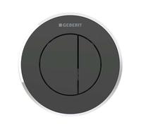 Geberit - Déclenchement à distance type 10, pneumatique, pour rinçage double touche, noir / chrome brillant 116.055.KM.1