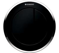 Geberit - Déclenchement à distance type 10, pneumatique, pour rinçage double touche, noir / chrome brillant 116.057.KM.1
