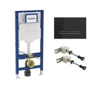 Geberit Duofix Bâti-support pour WC H : 112 cm, plaque de déclenchement Sigma50 Square, accessoires de montage et de raccordement, 111300006+115671DW2#SET,