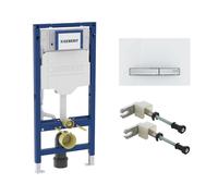 Geberit Duofix Bâti-support pour WC H : 112 cm, plaque de déclenchement Sigma50 Square, accessoires de montage et de raccordement, 111300006+115788112#SET,