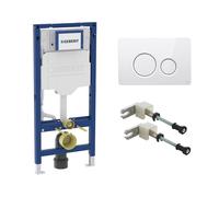 Geberit Duofix Bâti-support pour WC H : 112 cm, plaque de déclenchement Viverso v800, accessoires de montage et de raccordement, 111300006+VU8000GW#SET,