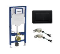 Geberit Duofix Bâti-support pour WC H : 112 cm, plaque de déclenchement Viverso v801, accessoires de montage et de raccordement, 111300006+VU8001BM#SET,
