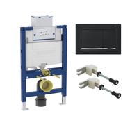 Geberit Duofix Bâti-support pour WC H : 82 cm, plaque de déclenchement Omega20 Square, accessoires de montage et de raccordement, 111003002+115080KM1#SET,