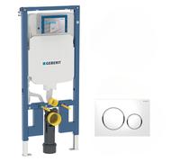 Geberit - Duofix Pack Bâti-support extra-plat 114 cm UP720, gain de place + Plaque Sigma 20, Blanc et chromé (111.796.00.1-C)