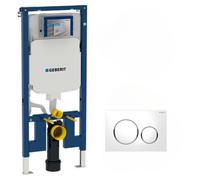 Geberit - Duofix Pack Bâti-support extra-plat 114 cm UP720, gain de place + Plaque Sigma 20, Blanc et chromé (111.796.00.1-C)