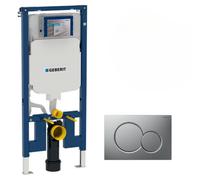 Geberit - Duofix Pack Bâti-support extra-plat 114 cm UP720, gain de place + Plaque Sigma01, Chrome mat (111.796.00.1-E)