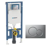 Geberit - Duofix Pack Bâti-support extra-plat 114 cm UP720, gain de place + Plaque Sigma01, Chrome mat (111.796.00.1-E)