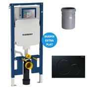 Geberit - Duofix Pack Bâti-support extra-plat 114 cm UP720, gain de place + Plaque Sigma01, Noir brillant (111.796.00.1-A)