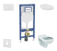 Geberit Duofix - Set bâti-support, cuvette Alpha avec abattant, plaque de déclenchement Sigma01, blanc alpin SANI11CD3113
