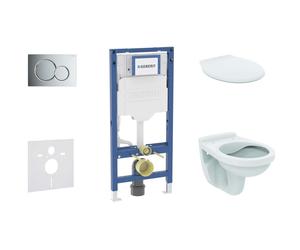 Geberit Duofix - Set bâti-support, cuvette Alpha et abattant, plaque de déclenchement Sigma01, chrome brillant SANI11CD1125