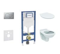 Geberit Duofix - Set bâti-support, cuvette Alpha et abattant softclose, plaque de déclenchement Sigma01, chrome brillant SANI11CD2102