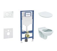 Geberit Duofix - Set bâti-support, cuvette Alpha et abattant softclose, plaque de déclenchement Sigma01, blanc alpin SANI11CD3100