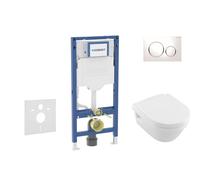 Geberit Duofix - Set bâti-support, cuvette Architectura et abattant softclose, plaque de déclenchement Sigma20, blanc/chrome SANI11CK3103